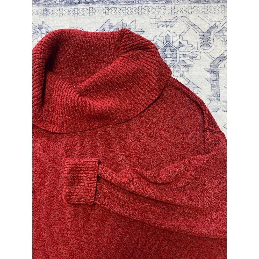 Womens Rusty Red Cowl Neck Sweater 1X Terra & Sky Plus‎ Tunic Top Stretch Soft